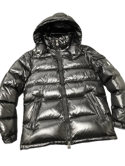 Moncler Black Down Jacket: Warm Hooded Unisex Urban Coat