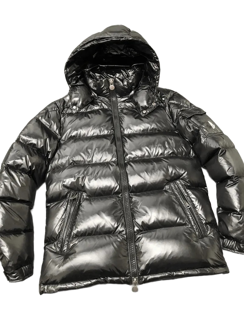 Moncler Black Down Jacket: Warm Hooded Unisex Urban Coat