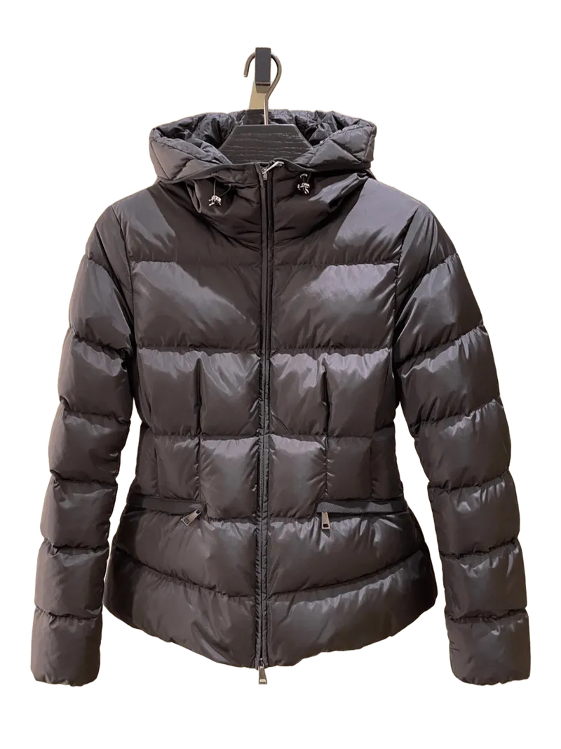 Moncler Women's Black Hooded Down Jacket: Warm & Stylish