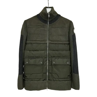 Moncler Military Green Quilted Knit Jacket - Unisex Winter Coat