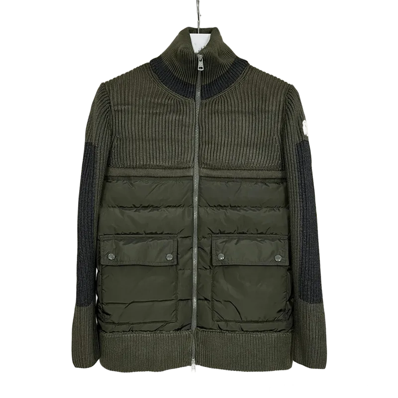 Moncler Military Green Quilted Knit Jacket - Unisex Winter Coat