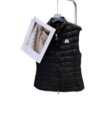 Moncler Unisex Black Quilted Down Vest | Iconic Logo