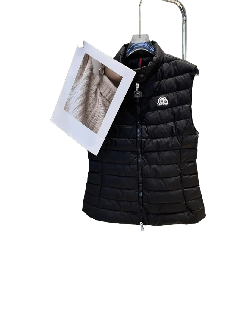 Moncler Unisex Black Quilted Down Vest | Iconic Logo