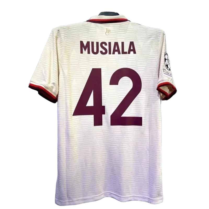 MUSIALA 42 White Football Jersey - Breathable Unisex Soccer Shirt