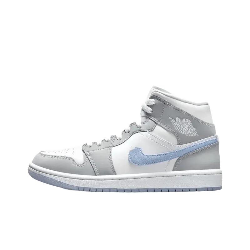 Nike Air Jordan High Top Gray White Blue Leather Basketball Shoes