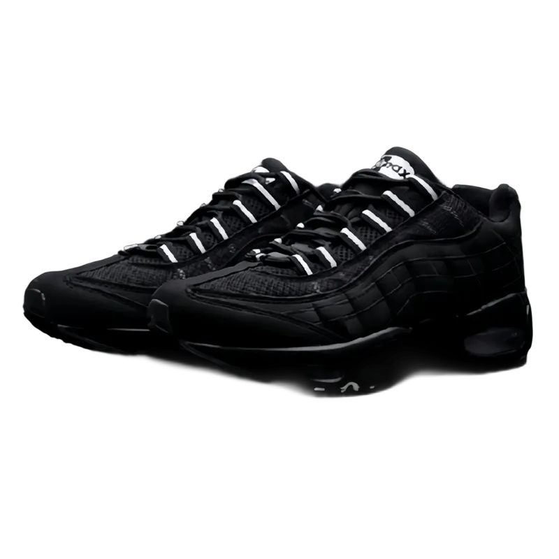 Nike Air Max Black Mesh Leather Sneakers, Unisex Cushion Shoes