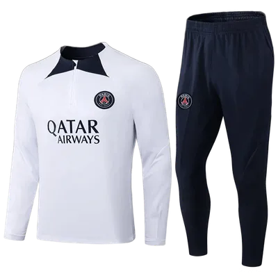 Nike PSG Quick-Dry Half-Zip Set, White & Blue