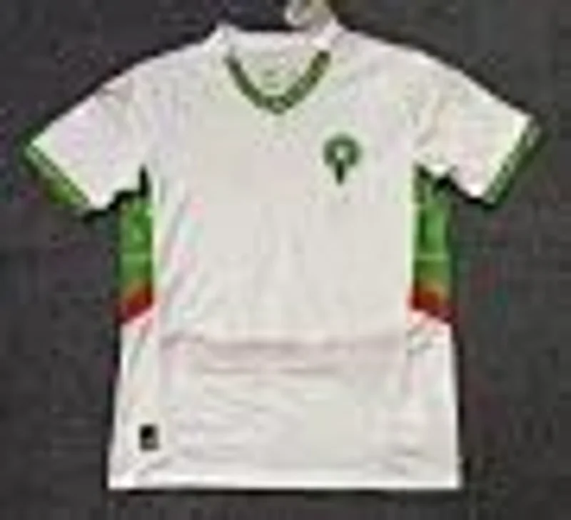 Nike Men's White Soccer Jersey: Cotton & Green Sleeves
