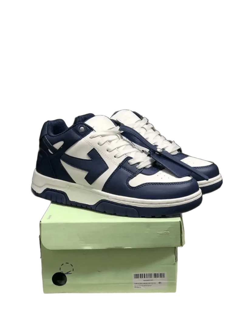 Off-White Blue White Arrow Leather Unisex Sneakers