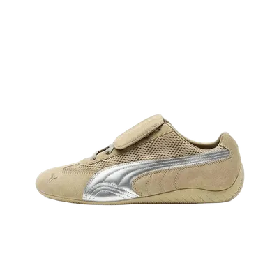 Puma Beige Suede Sneakers: Slip-On with Strap, Unisex