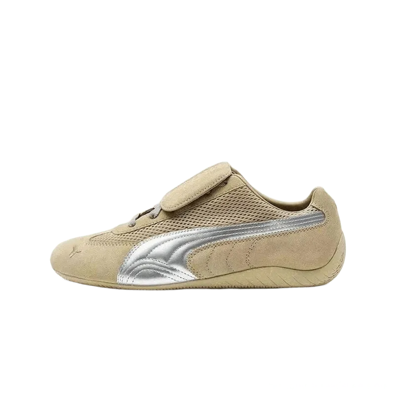 Puma Beige Suede Sneakers: Slip-On with Strap, Unisex
