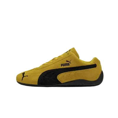 Puma Classic Black & Yellow Suede Sneakers, Cushioned Unisex