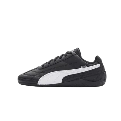 Puma Guizio Leather Sneakers: Black & White Cushioned Unisex