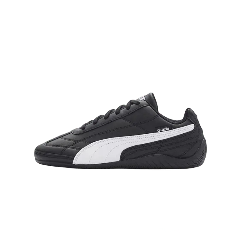 Puma Guizio Leather Sneakers: Black & White Cushioned Unisex