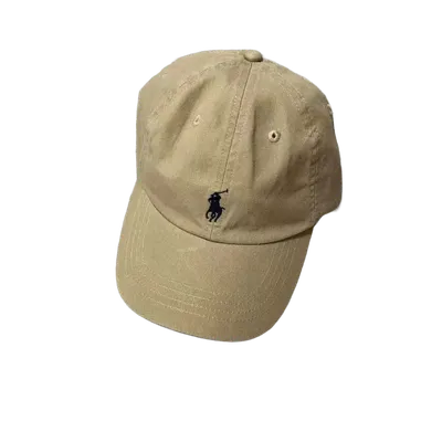 Ralph Lauren Beige Cotton Baseball Cap | Unisex Polo Hat