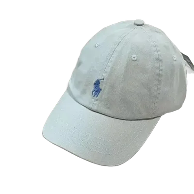 Ralph Lauren Classic Light Grey Cotton Baseball Cap Unisex