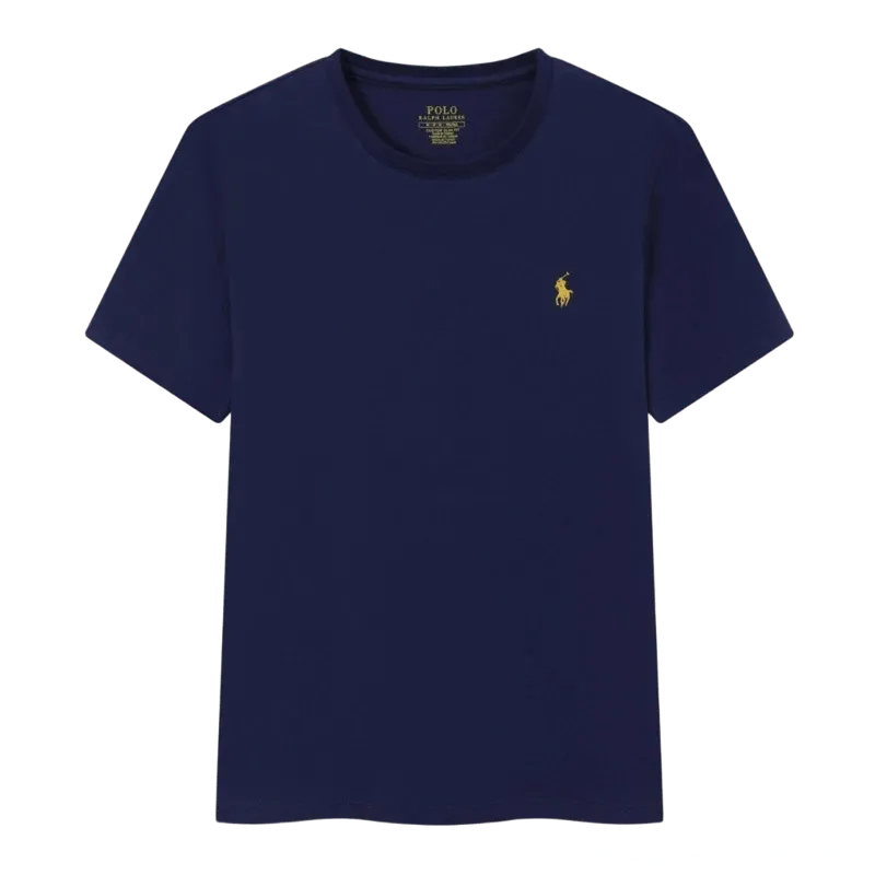 Ralph Lauren Classic Navy Polo T-Shirt: Unisex, Embroidered Cotton