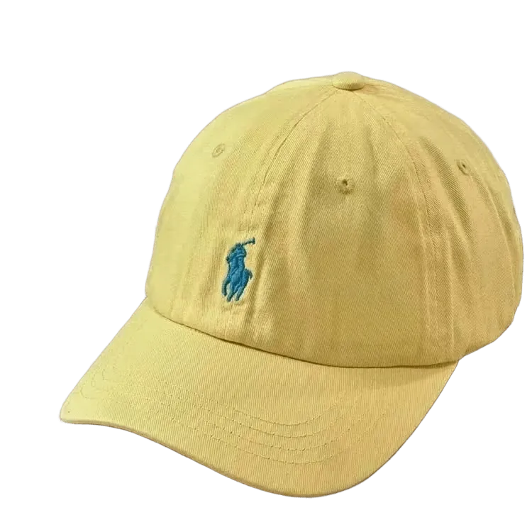 Ralph Lauren Light Yellow Cotton Baseball Cap, Blue Pony Logo