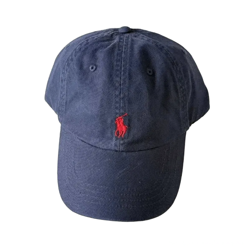 Ralph Lauren Navy Cotton Baseball Cap with Polo Logo