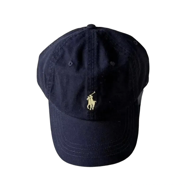 Ralph Lauren Navy Cotton Baseball Cap with Pony Logo Unisex