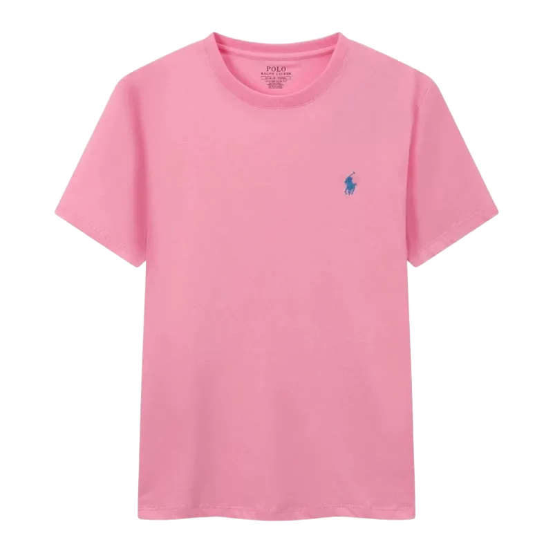Ralph Lauren Pink Cotton Polo T-Shirt - Classic Pony Logo