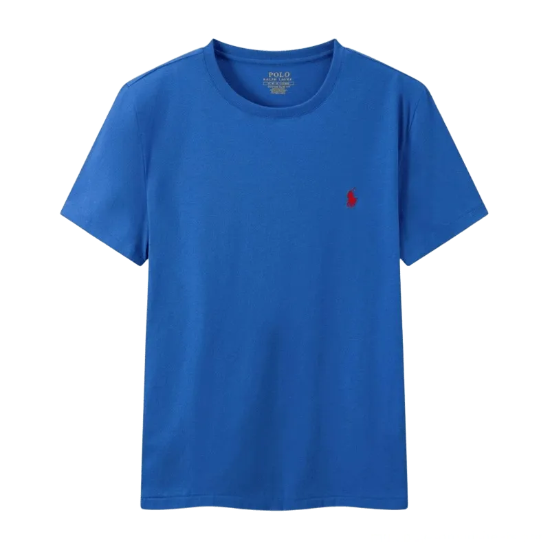Ralph Lauren Polo Blue Cotton Tee: Classic Unisex Casual Shirt