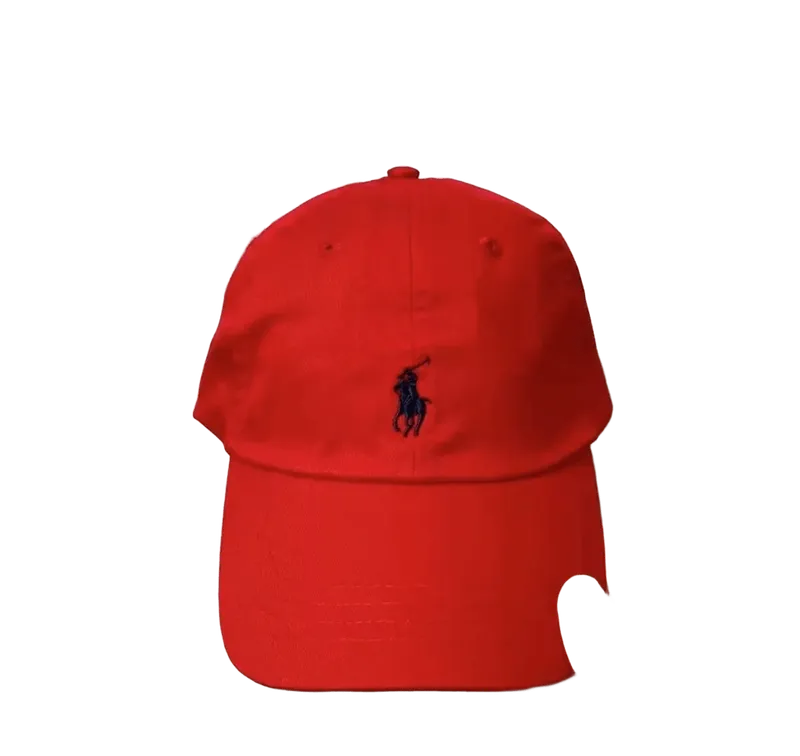Ralph Lauren Red Polo Baseball Cap with Iconic Pony Logo