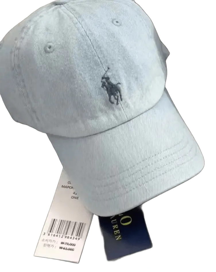 Ralph Lauren Vintage Grey Cotton Baseball Cap, Polo Logo