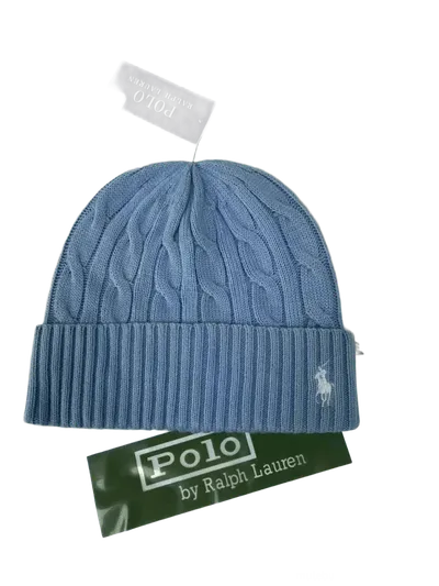 Ralph Lauren Wool Cable Knit Beanie, Light Blue, Unisex