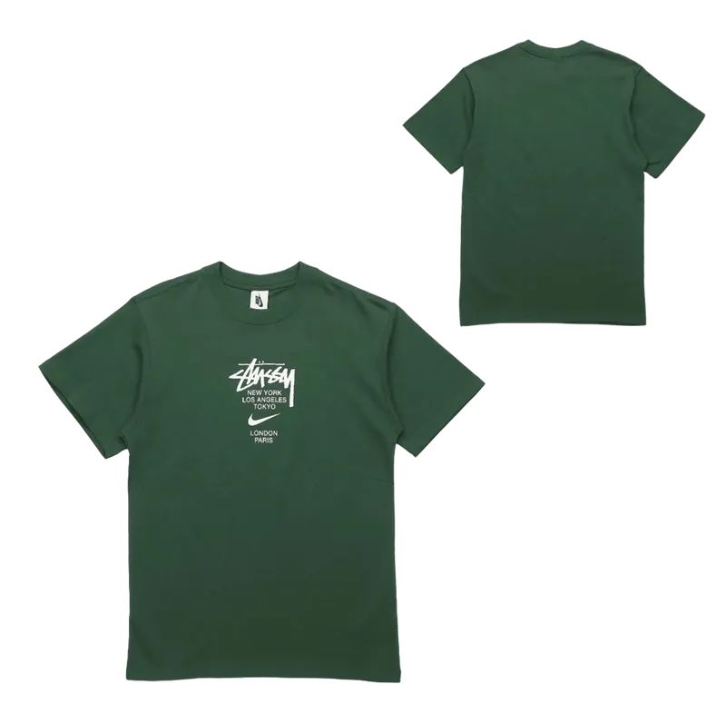 Stussy Olive Green Cotton Tee | 90s Street Style Unisex Basic