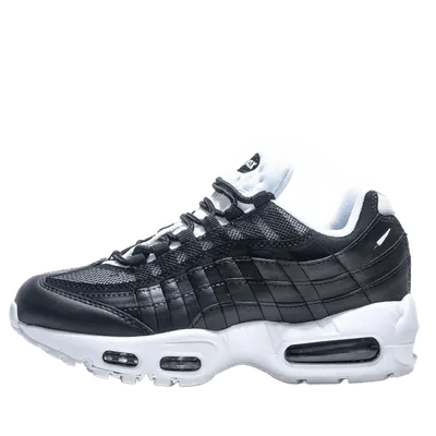 Nike Classic Black White Leather Mesh Cushioned Sneakers