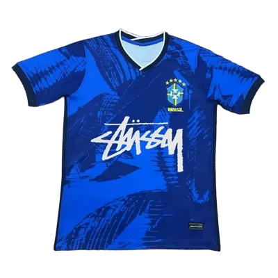 Stussy Blue V-Neck Soccer Jersey - Unisex Streetwear Style