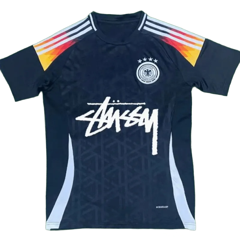 Stussy Black Soccer Jersey: Breathable Streetwear Football Shirt