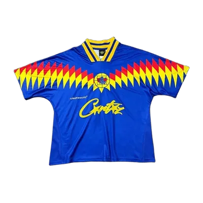 Rules the World Retro 90s Soccer Jersey: Unisex Blue