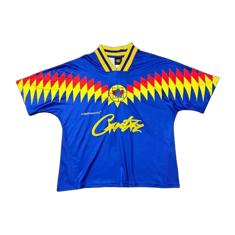 Rules the World Retro 90s Soccer Jersey: Unisex Blue