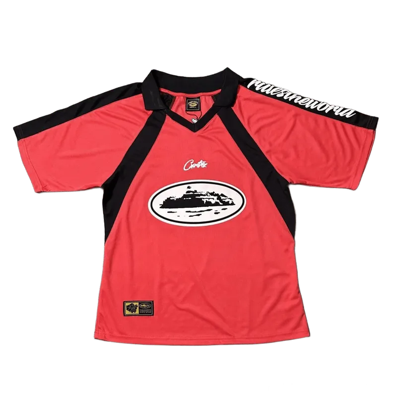 Carter Red Black Sports Jersey - Breathable Unisex Activewear