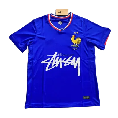 Stussy French Crest Soccer Jersey: Blue 90s Streetwear
