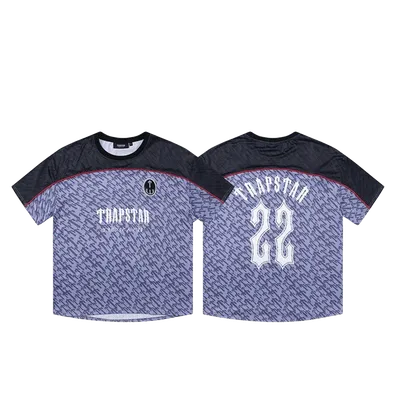 Trapstar Purple Black Football Jersey - Quick Dry Unisex Streetwear