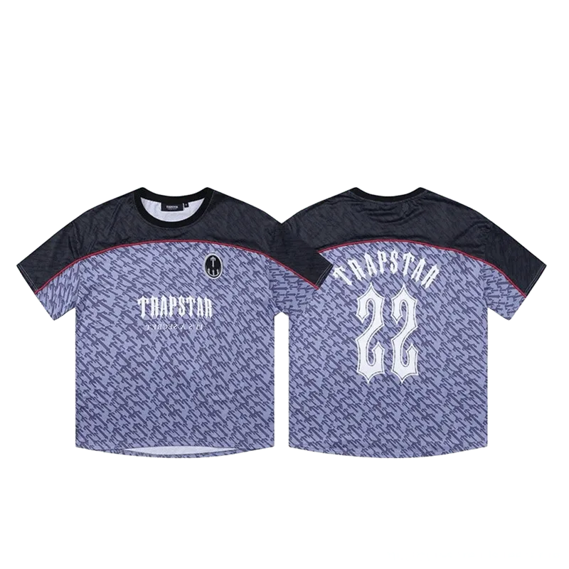 Trapstar Purple Black Football Jersey - Quick Dry Unisex Streetwear