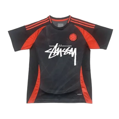 Stussy Black Red Football Jersey: Unisex Streetwear