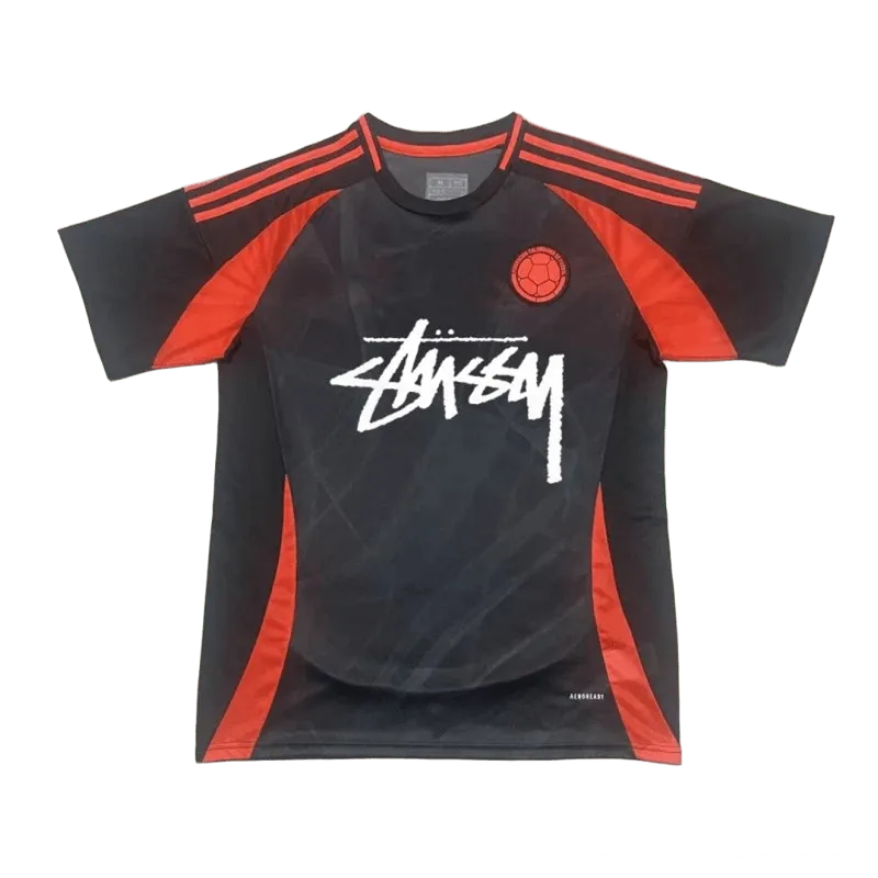 Stussy Black Red Football Jersey: Unisex Streetwear