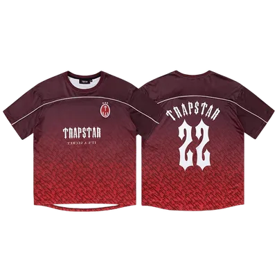 Trapstar Red Gradient Football Jersey: Quick-Dry, Unisex Streetwear