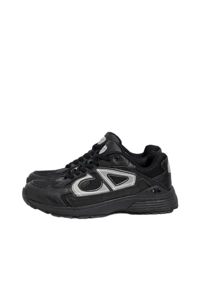 Dior Black Leather Sneakers: Unisex Logo Design