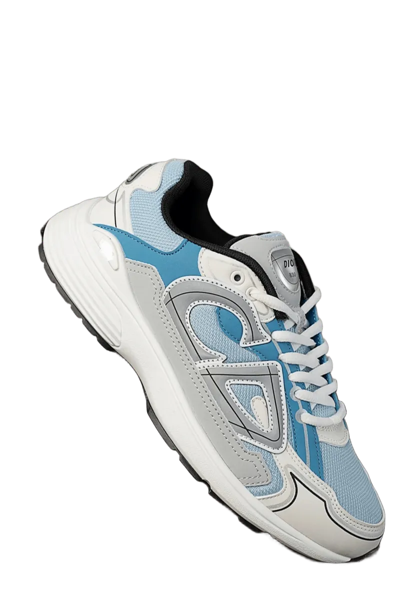 Dior B23 Blue White Leather Mesh Retro Sneakers Unisex
