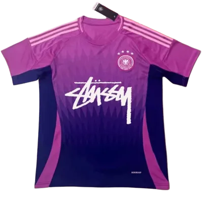 Stussy Purple & Blue Football Jersey: Breathable Graffiti Logo