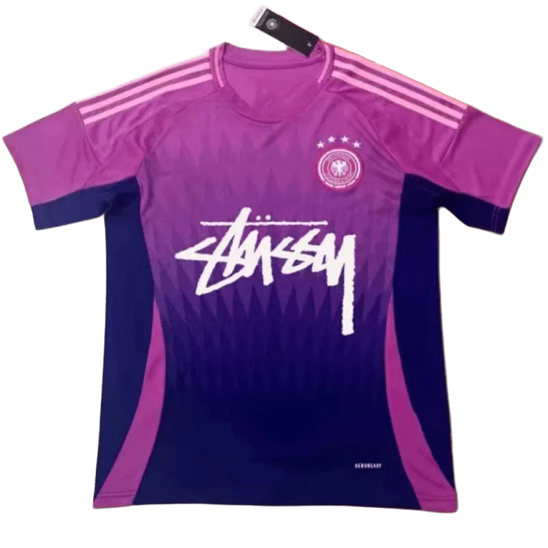 Stussy Purple & Blue Football Jersey: Breathable Graffiti Logo