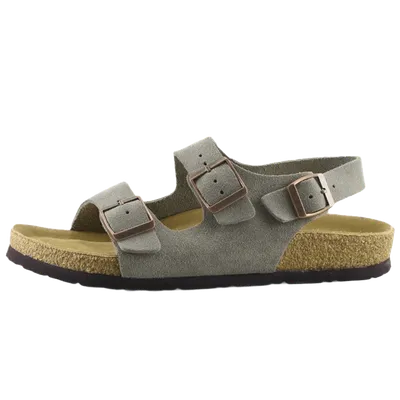 Birkenstock Grey Suede Sandals: Unisex Vintage Comfort