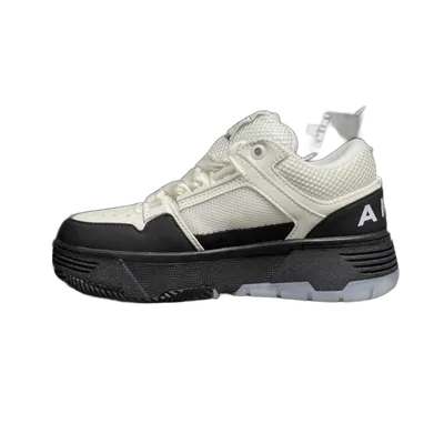 Amiri Black/White Mesh Leather Sneakers, Unisex Casual Shoes