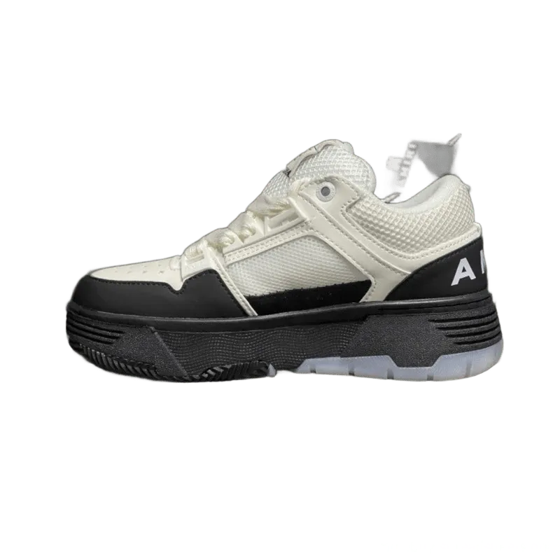 Amiri Black/White Mesh Leather Sneakers, Unisex Casual Shoes
