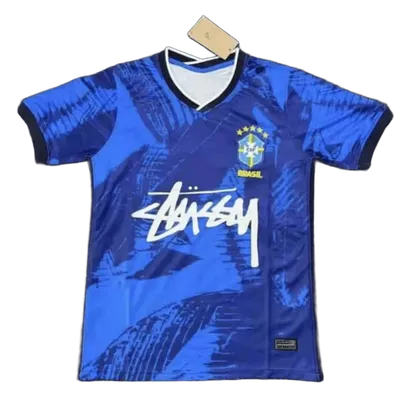 Stussy Blue Soccer Jersey: Unisex Streetwear, Breathable Fabric